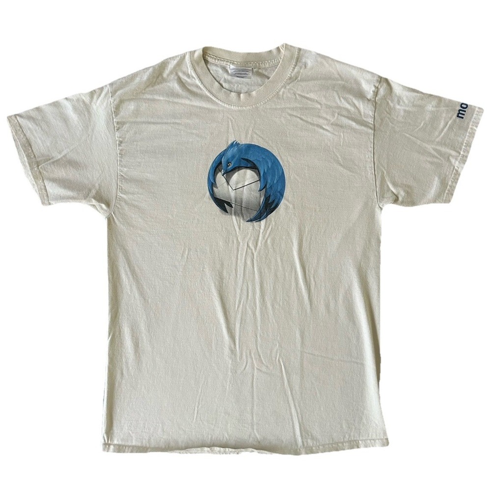 VTG Y2K MOZILLA Thunderbird Email Cyber Web Geek Tech T Shirt Internet Promo L